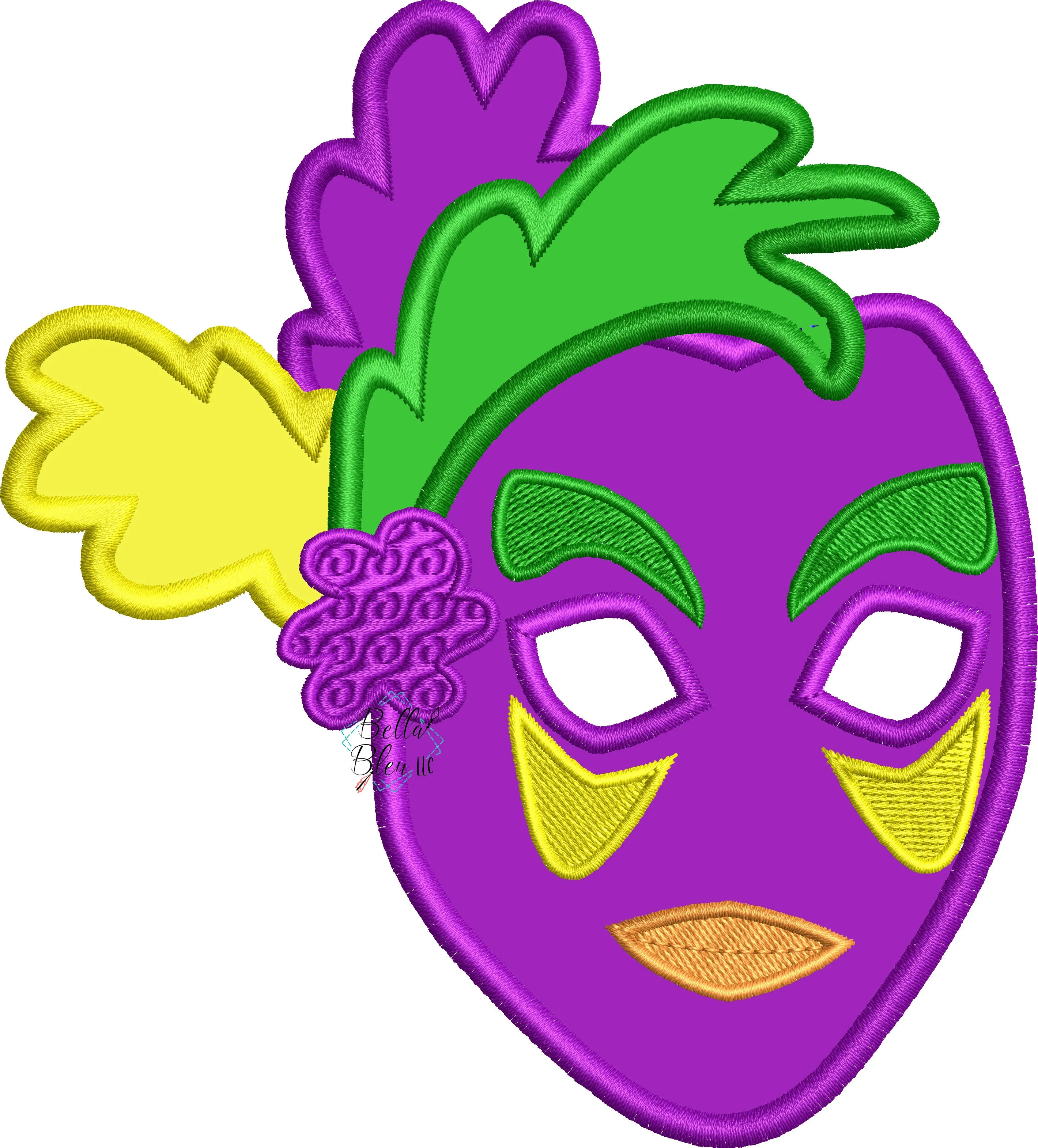 Mardi Gras Mask Machine Applique Embroidery Design