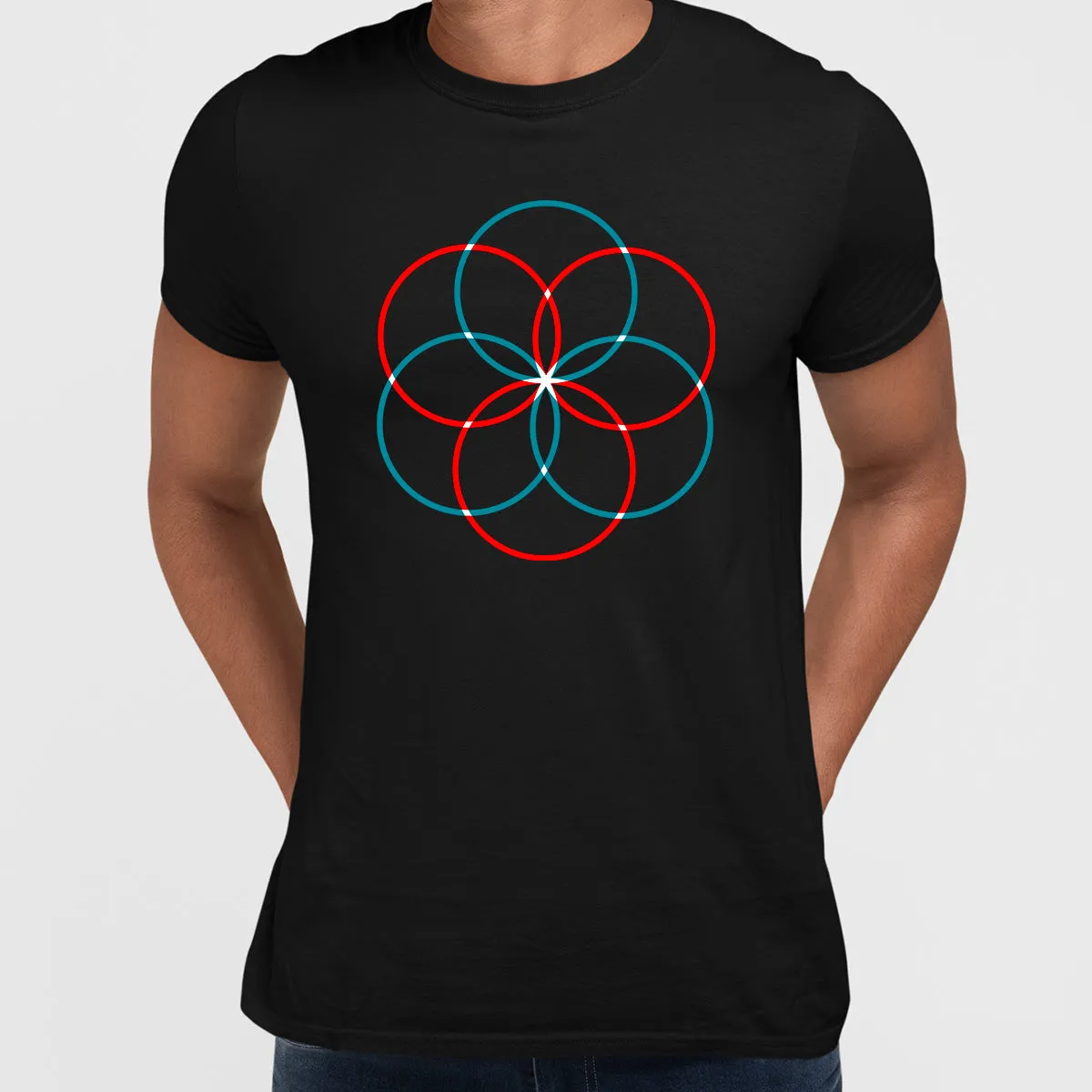 Modern Geometric Elements - Line Dots & Shapes Printed t-shirts Unisex Sample 13