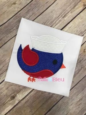 Nautical Sailor Bird Machine Applique 8x8