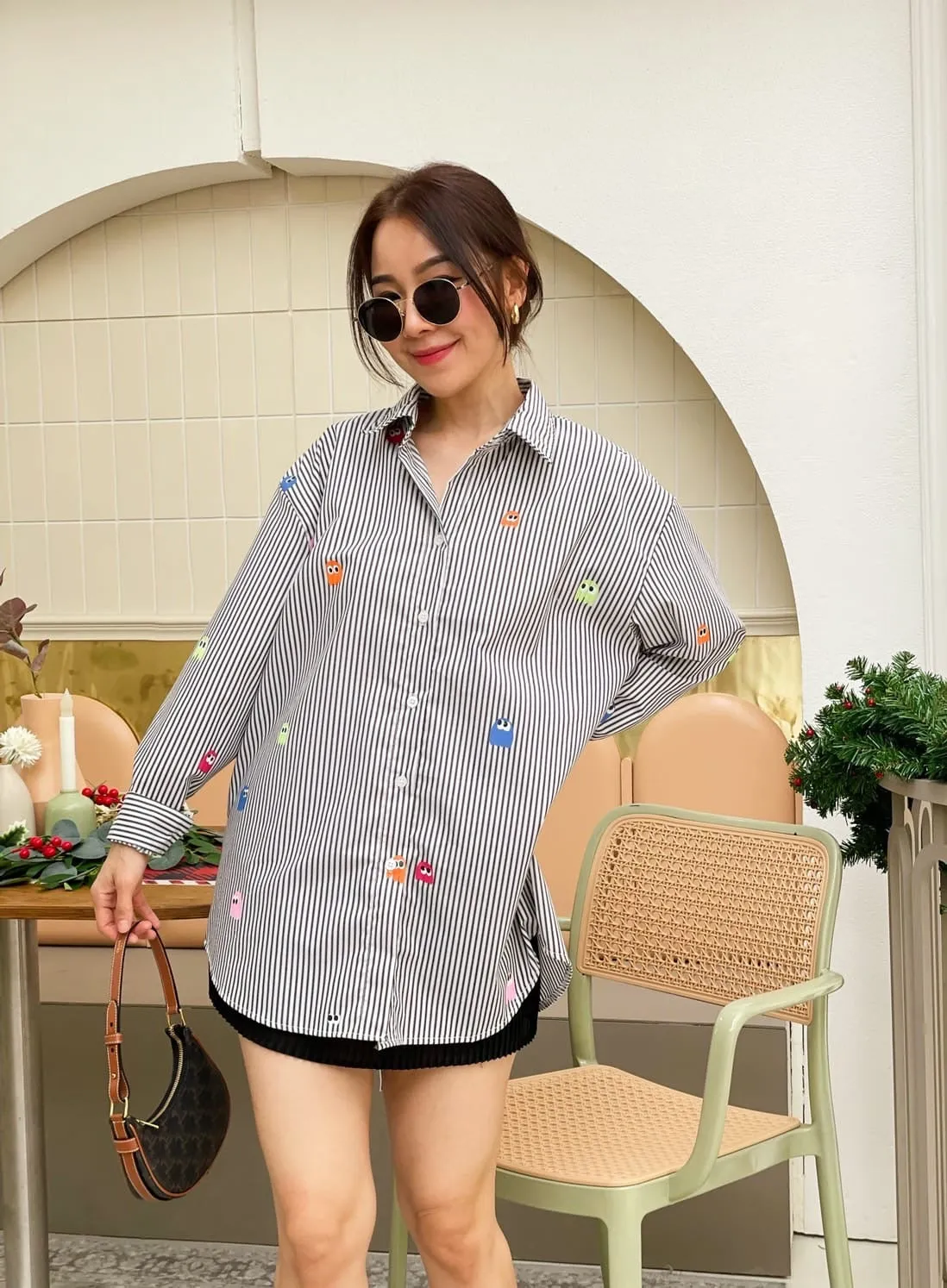 Oversize Style Shirt PacMan Black