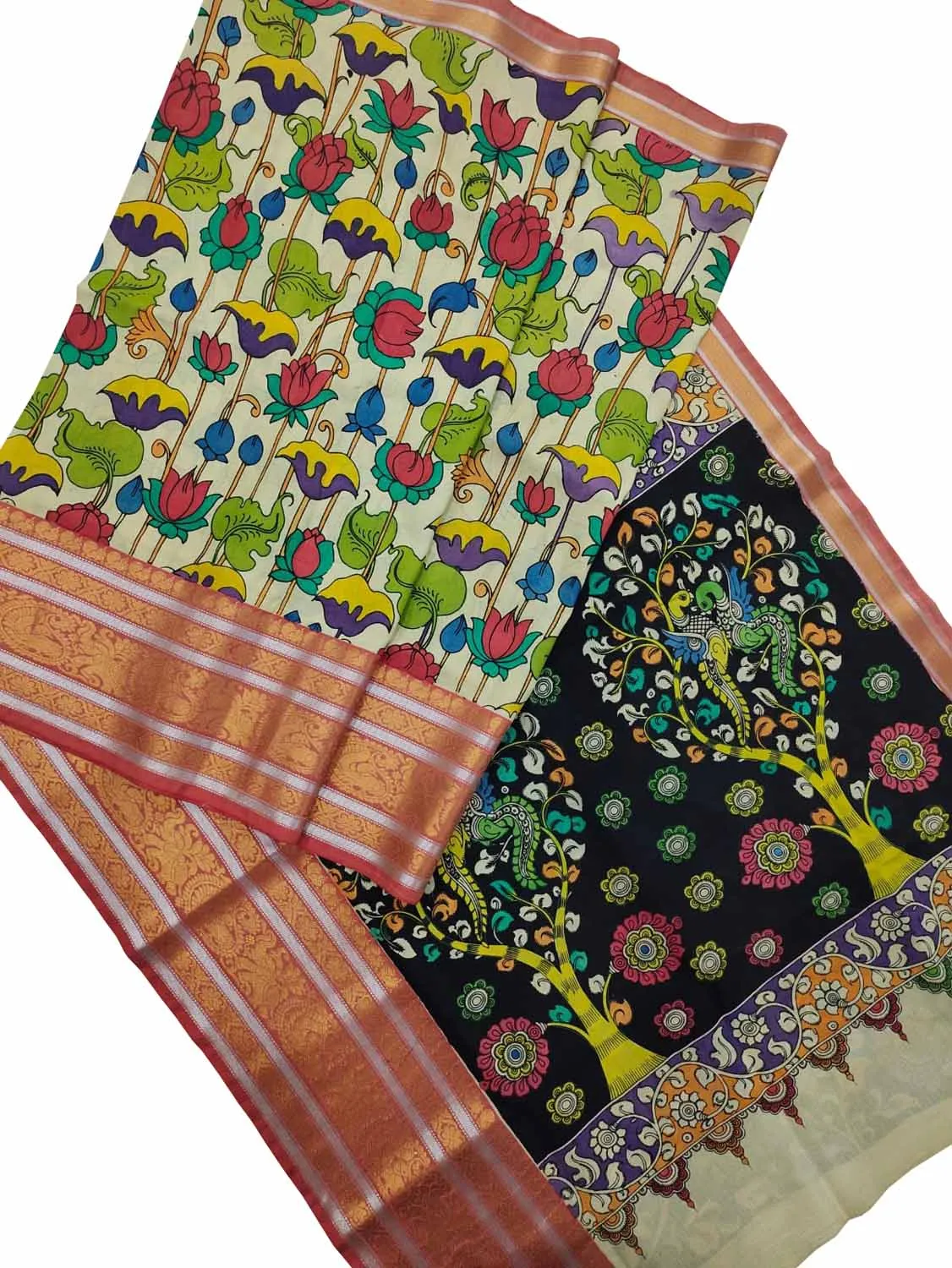Pastel Kalamkari Silk Saree: Hand Painted Elegance