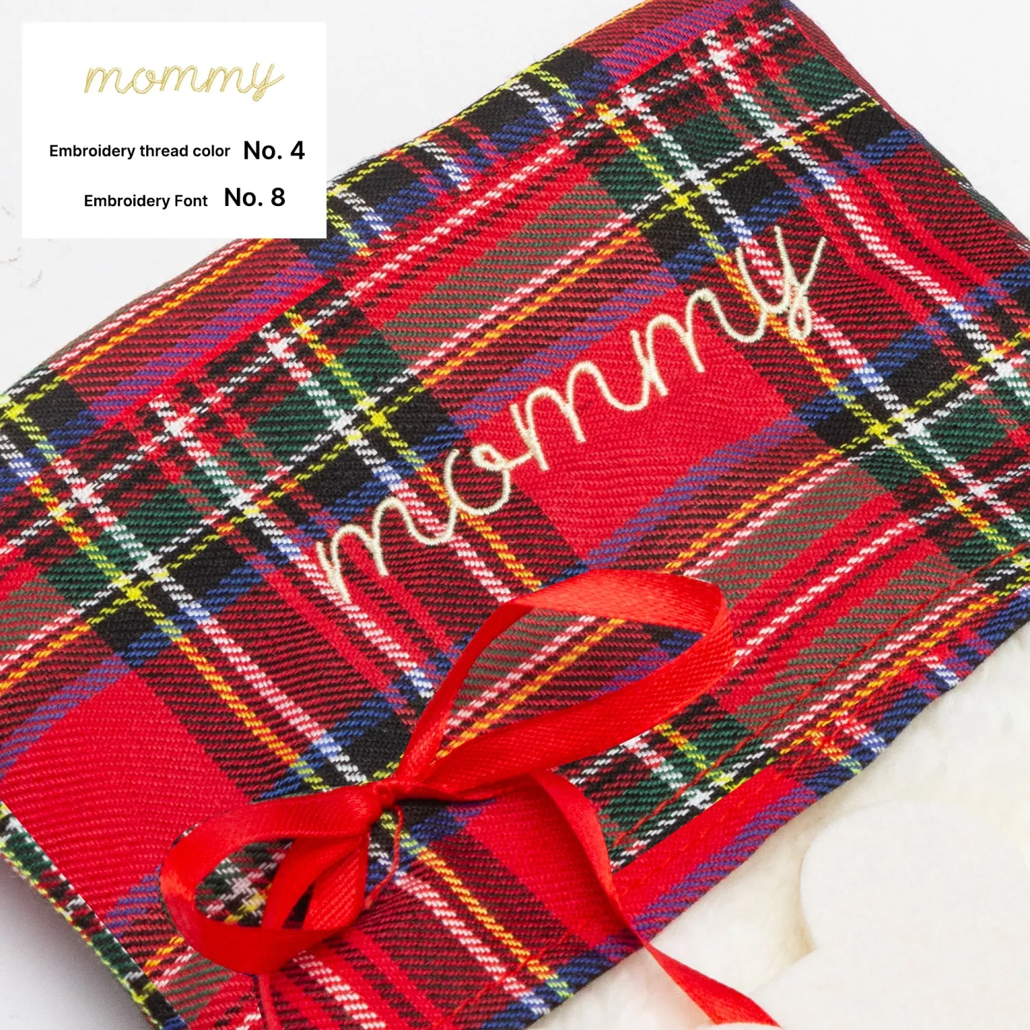 Personalized Paw Print shaped Embroidered Christmas Stocking