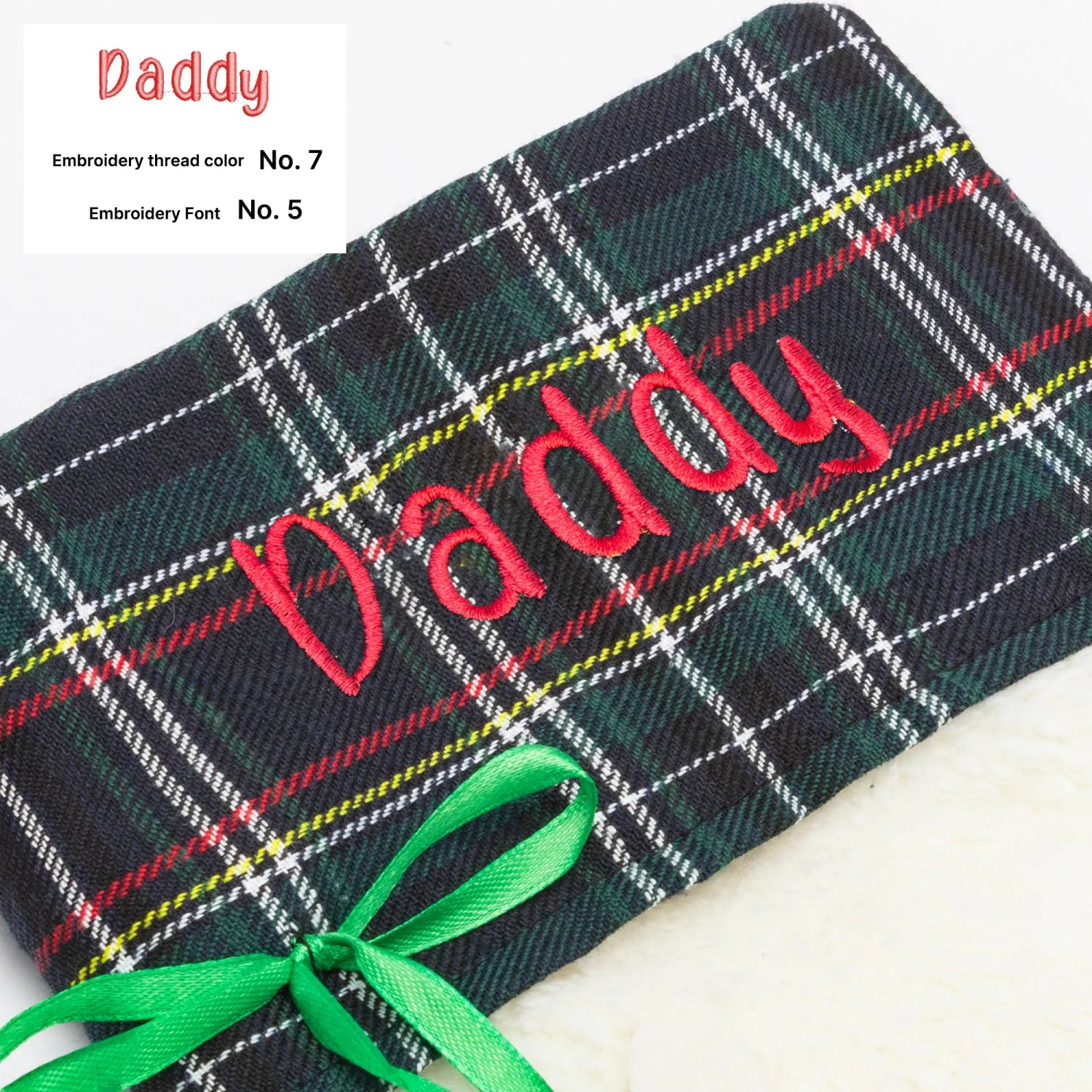 Personalized Paw Print shaped Embroidered Christmas Stocking