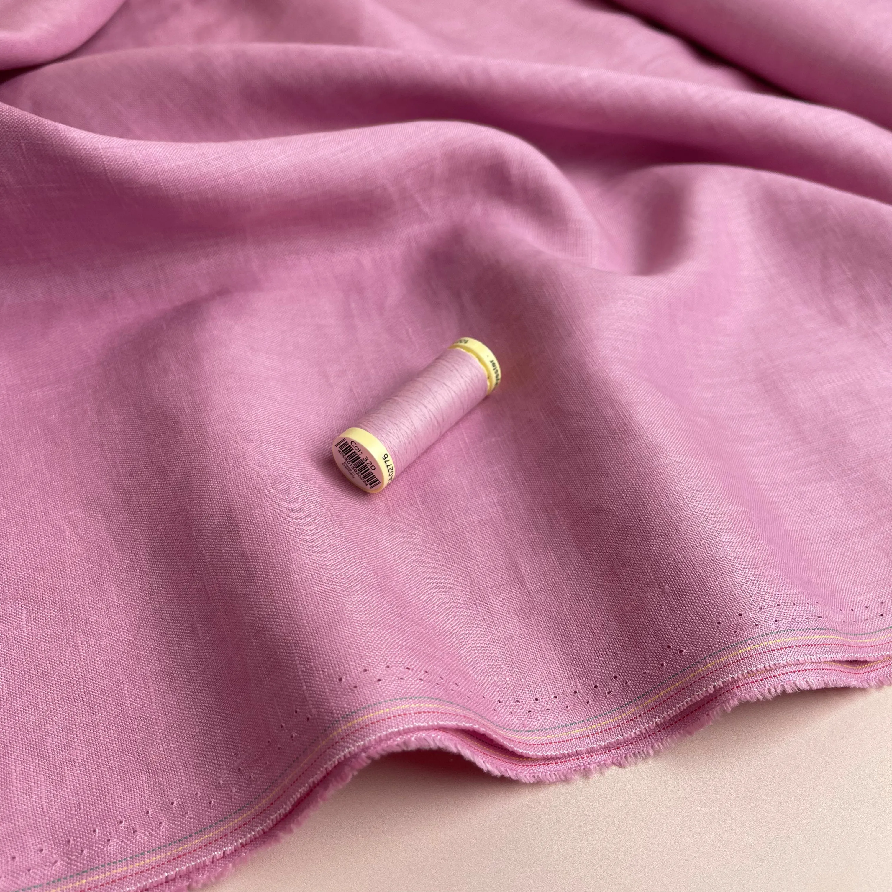 Pink Pure Fine Linen Fabric