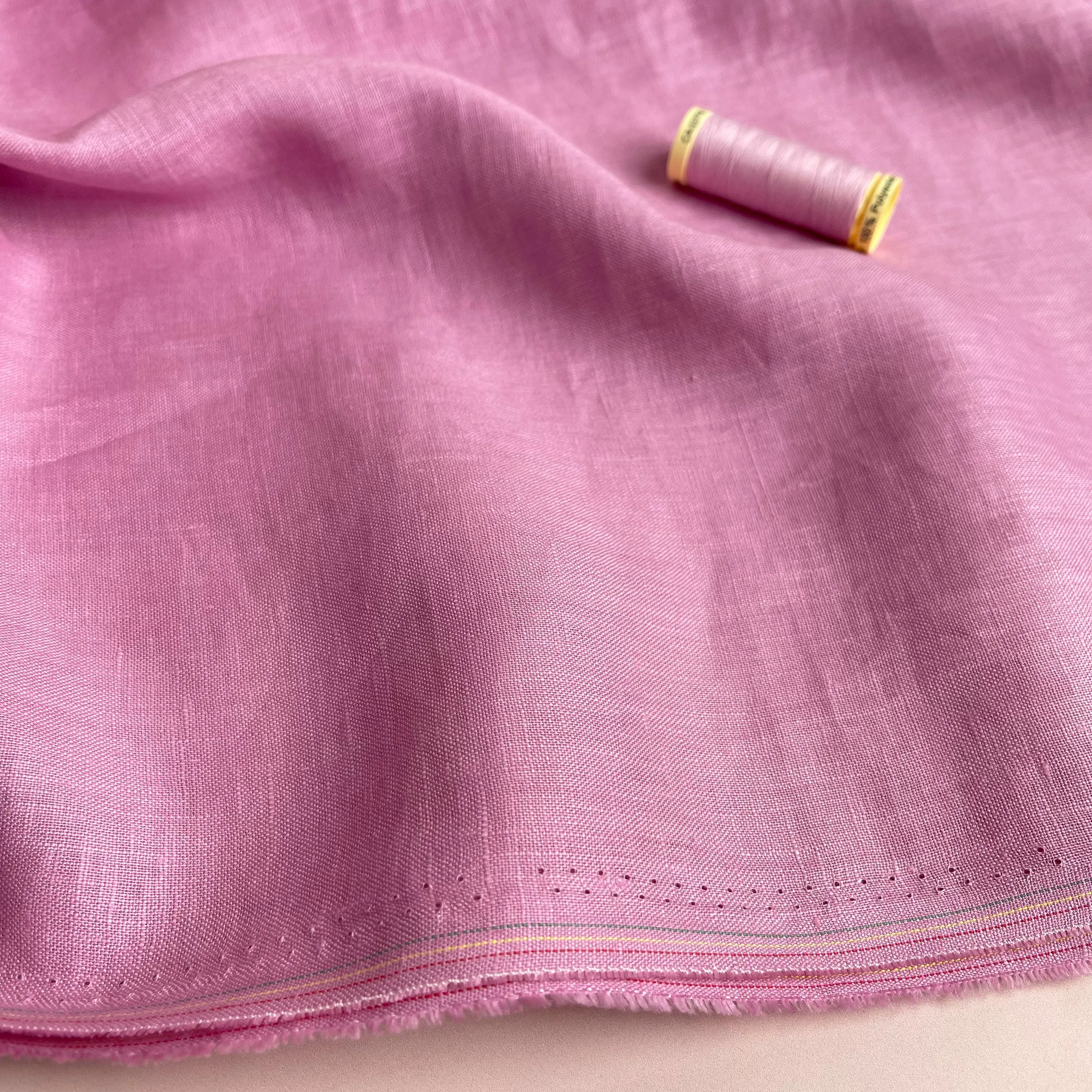 Pink Pure Fine Linen Fabric