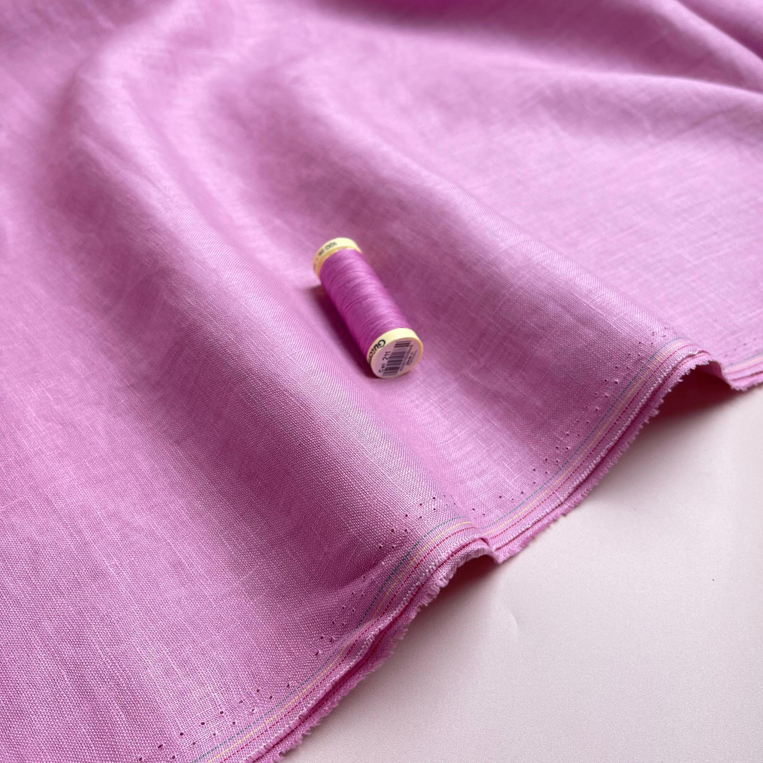 Pink Pure Fine Linen Fabric