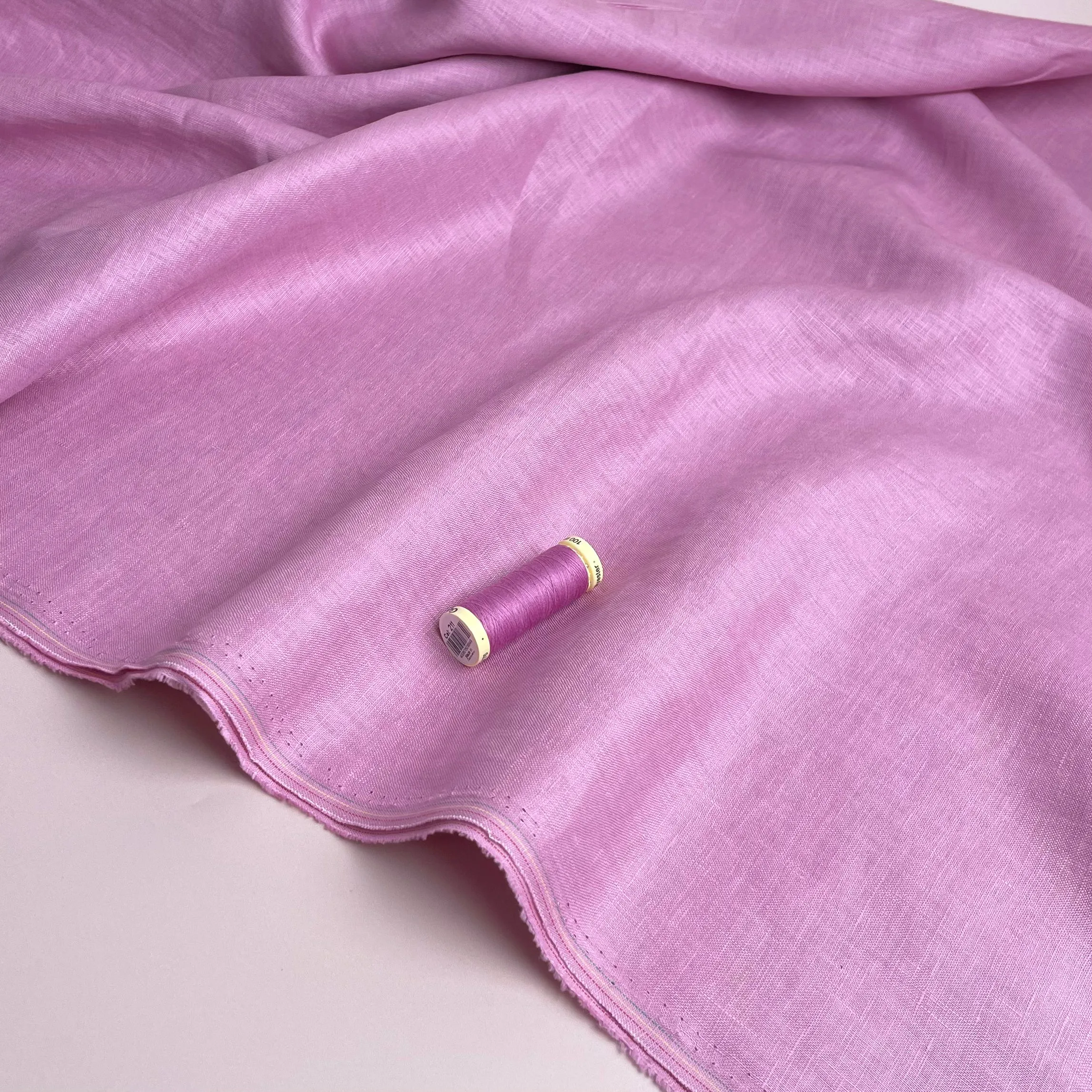 Pink Pure Fine Linen Fabric