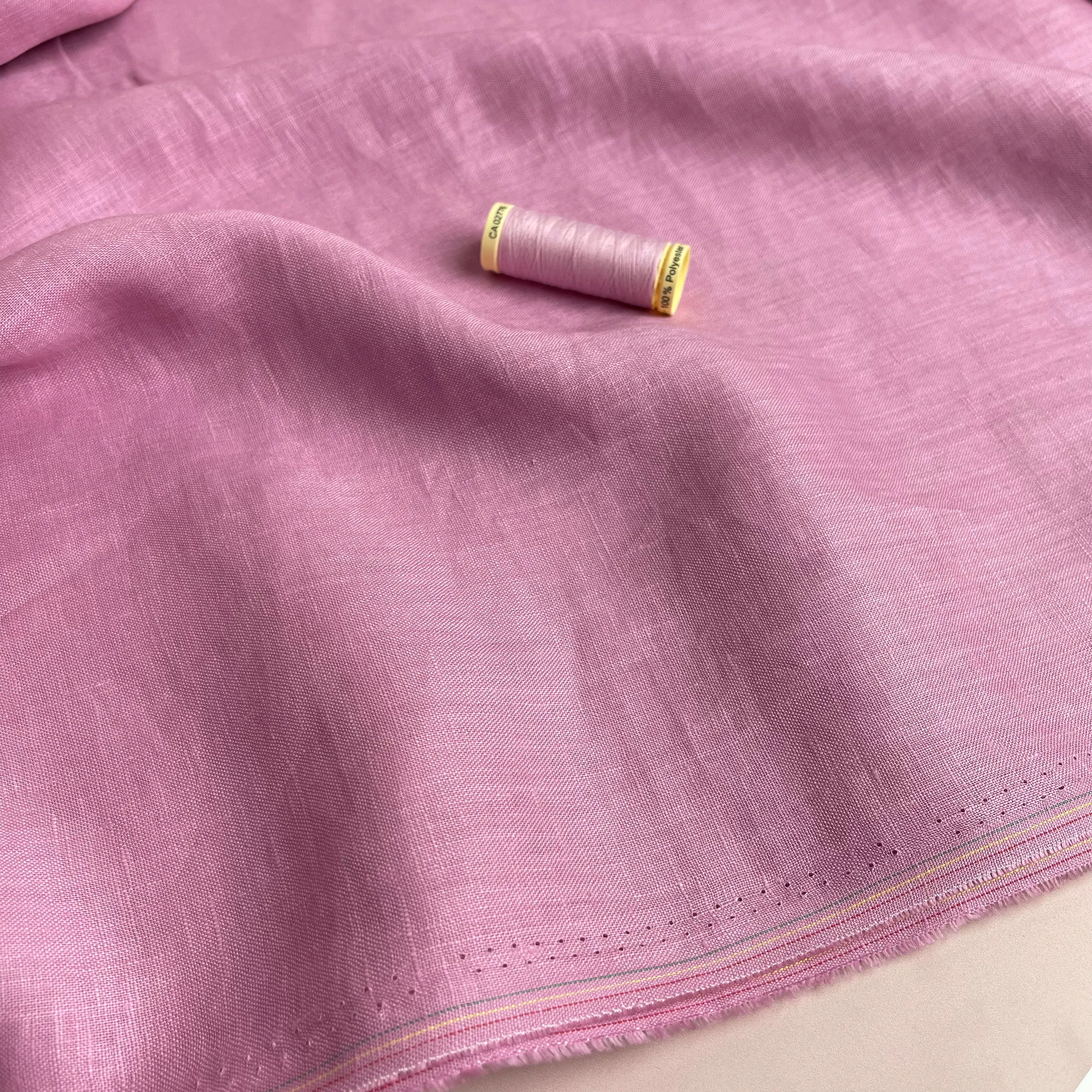 Pink Pure Fine Linen Fabric