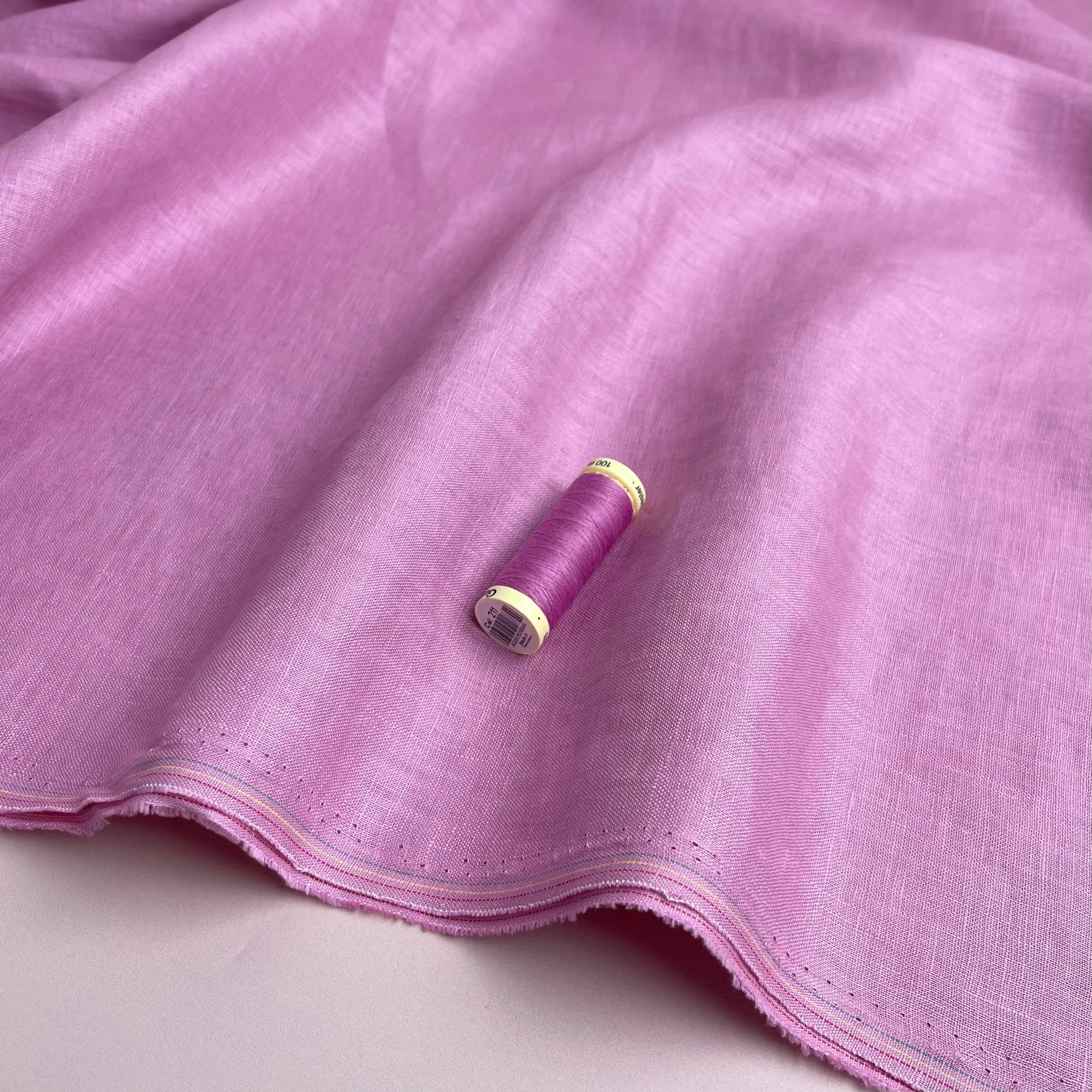 Pink Pure Fine Linen Fabric