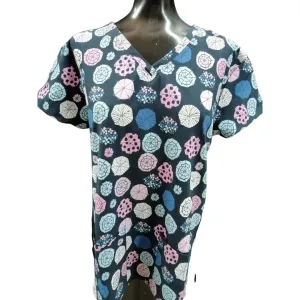 Printed Shirt Navy W/ Multicolor symbols