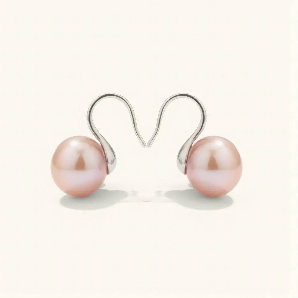 Purple Edison Pearl Drop Earrings