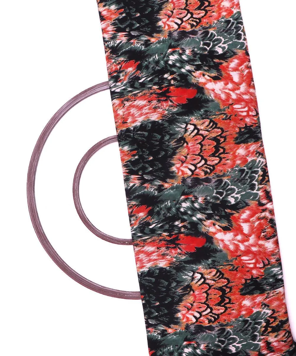 Red Colour Unique Pattern Crepe Fabric