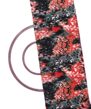 Red Colour Unique Pattern Crepe Fabric
