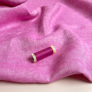 REMNANT 0.73 Metre - Yarn Dyed Pure Linen Fabric in Fuchsia
