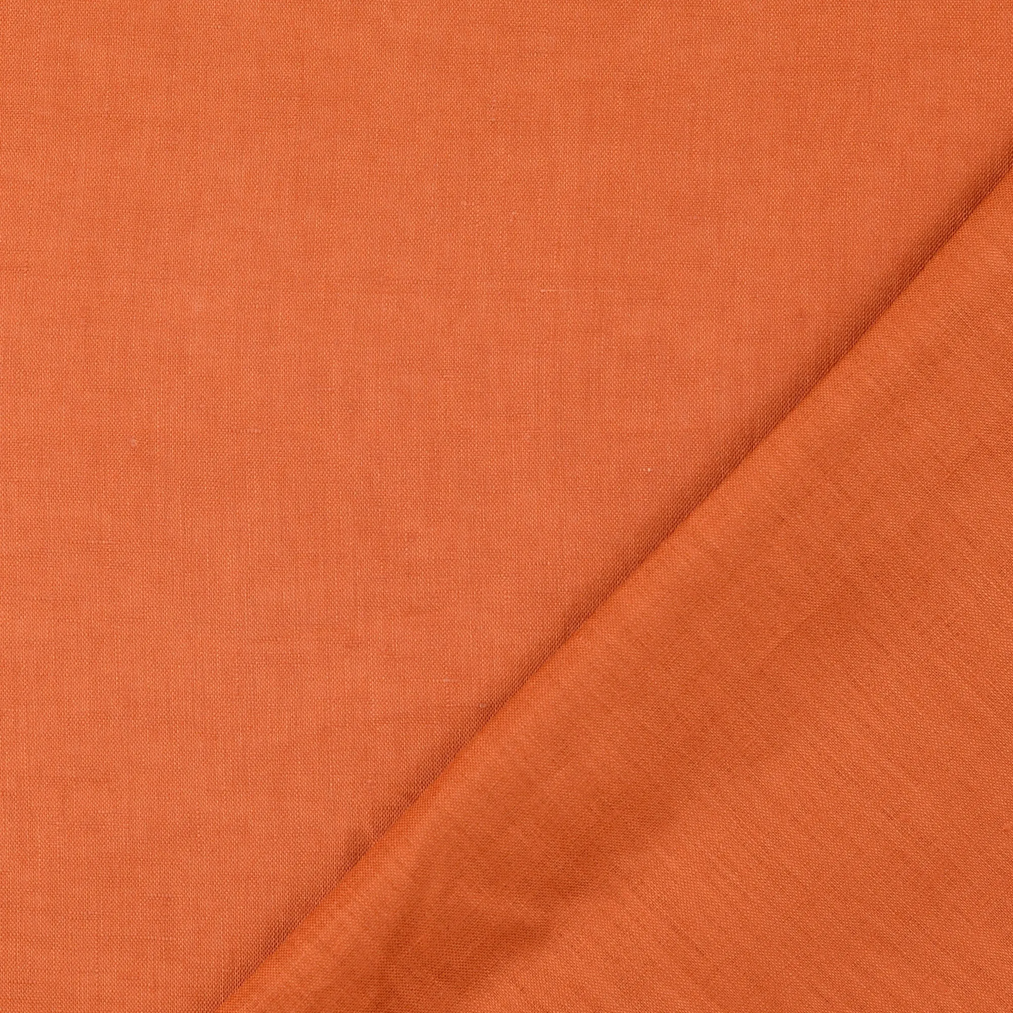 REMNANT 1.86 Metres - Rust Pure Linen Fabric