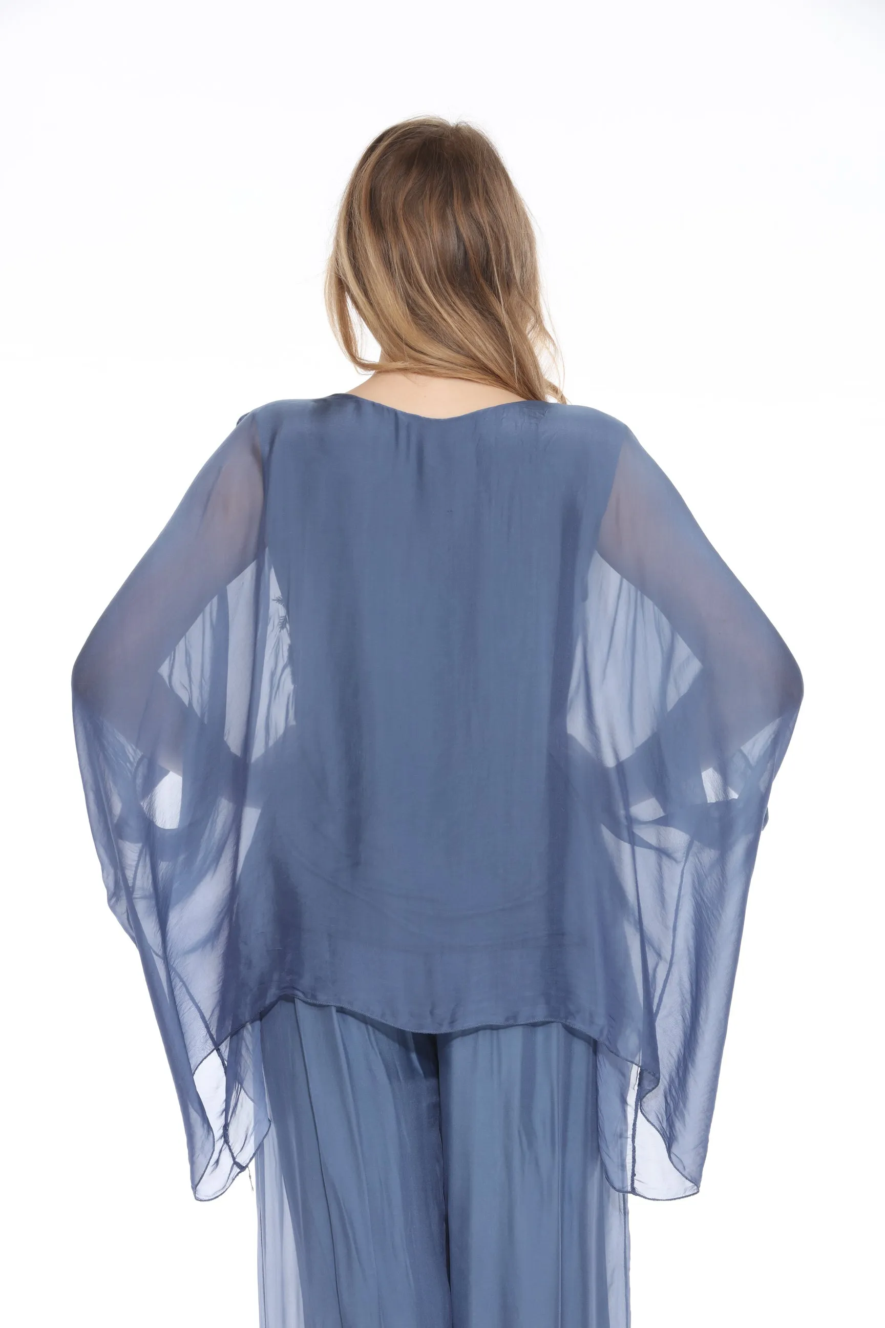 Sequin Embroidered Silk Top