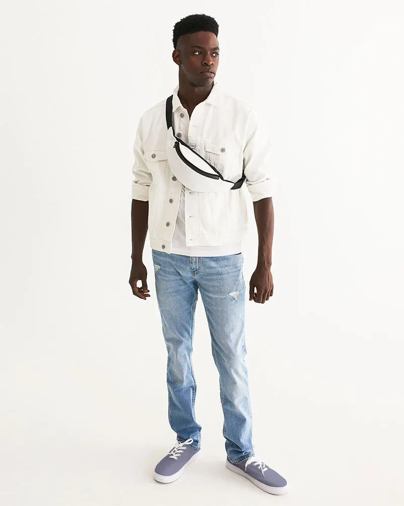 Shaded Pale Pastel Blue Gray Canvas Sneakers | Men's | C30M30Y0K30