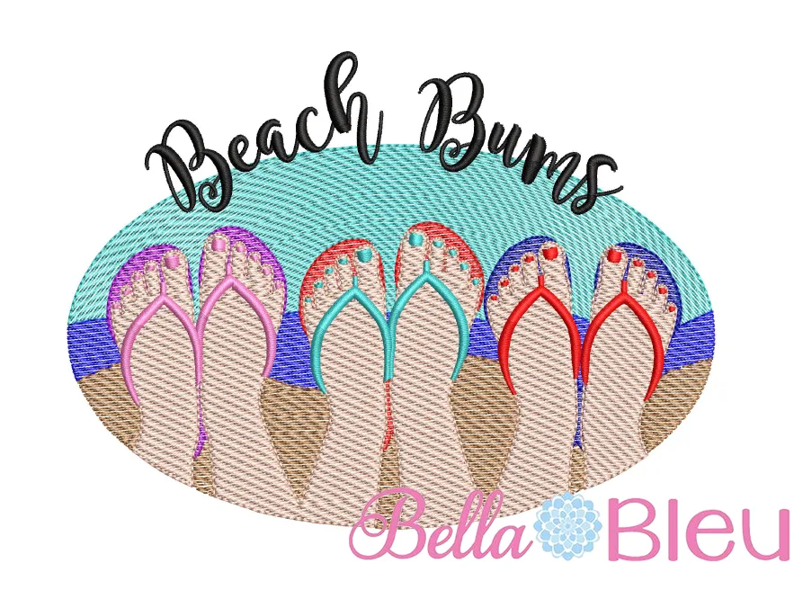 Sketchy Beach Bums Machine Embroidery