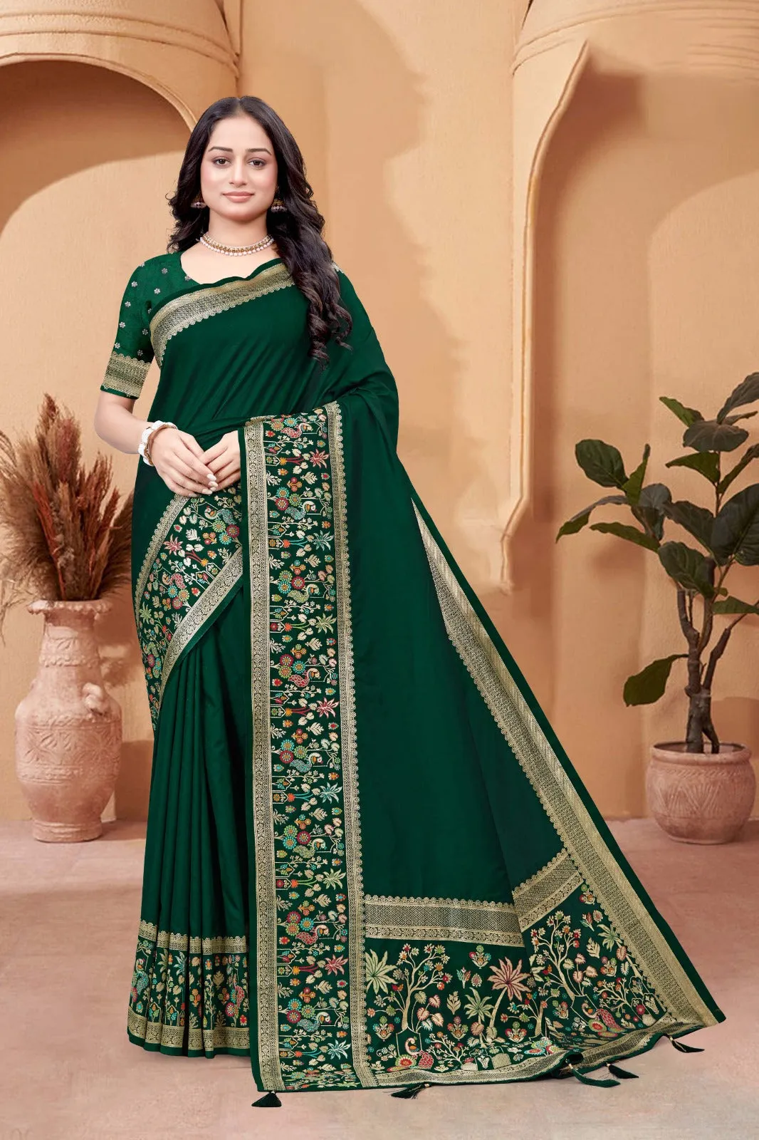 Soft Silk Premium Green Saree