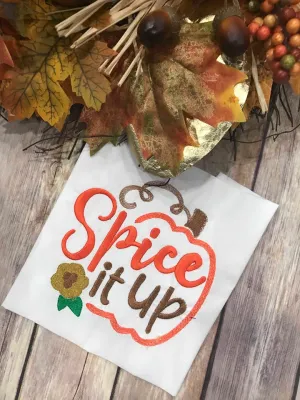 Spice It Up Fall Pumpkin machine Embroidery Design 8x8