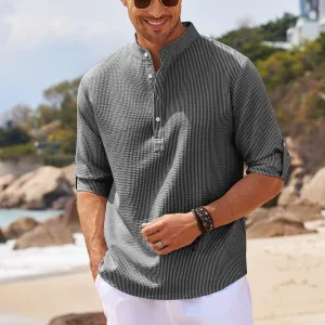 Stand Collar Solid Color Shirts