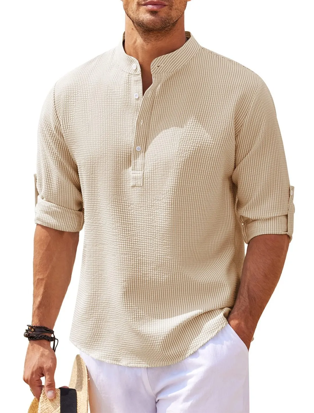 Stand Collar Solid Color Shirts