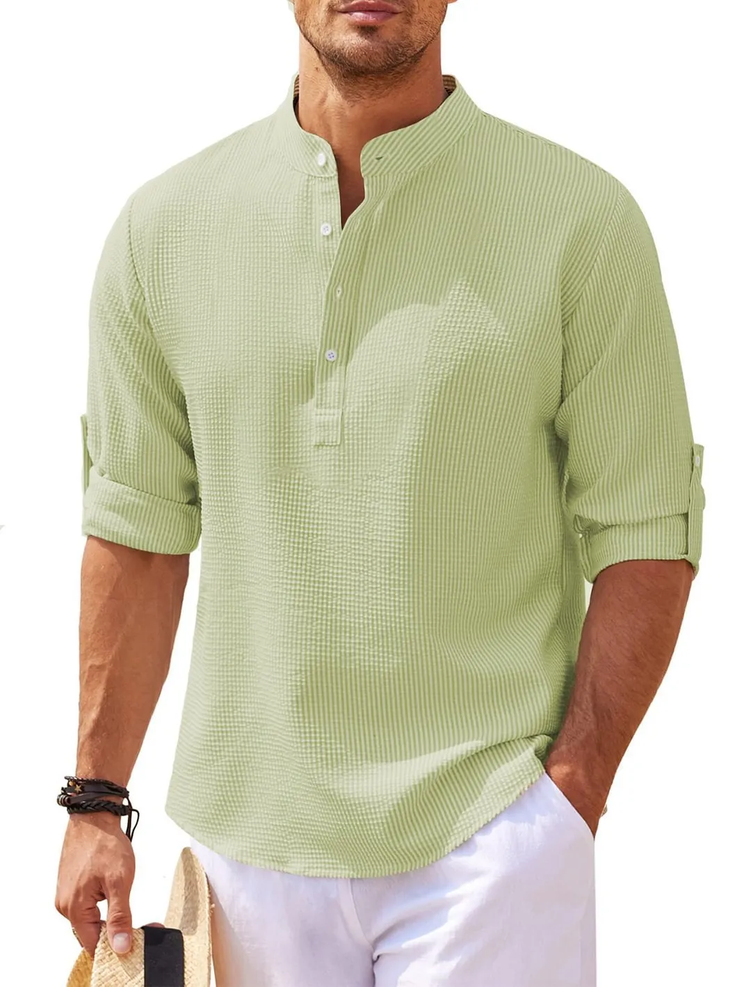 Stand Collar Solid Color Shirts