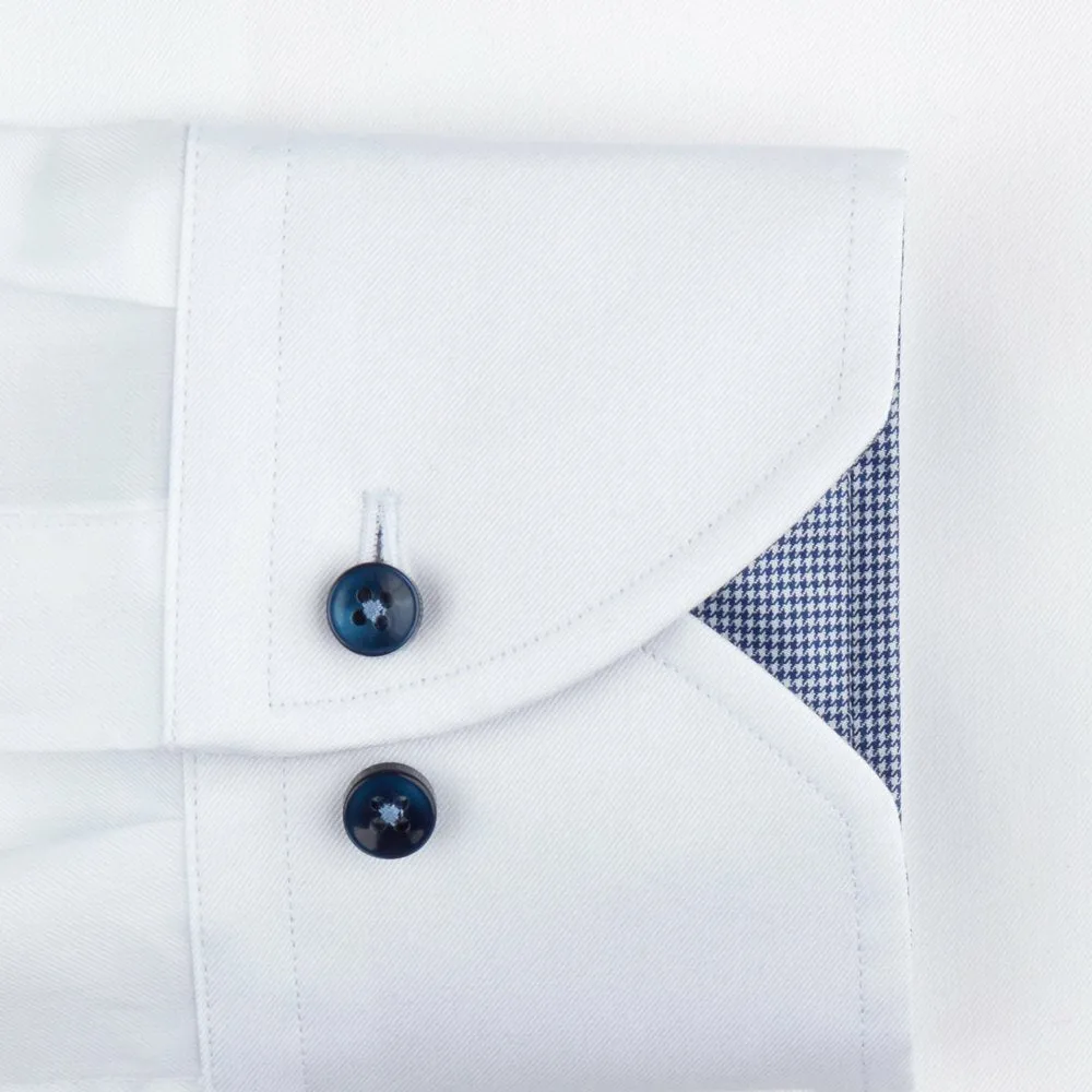 Stenstroms Fitted Body Shirt with Contrast 684111 1177 000 White