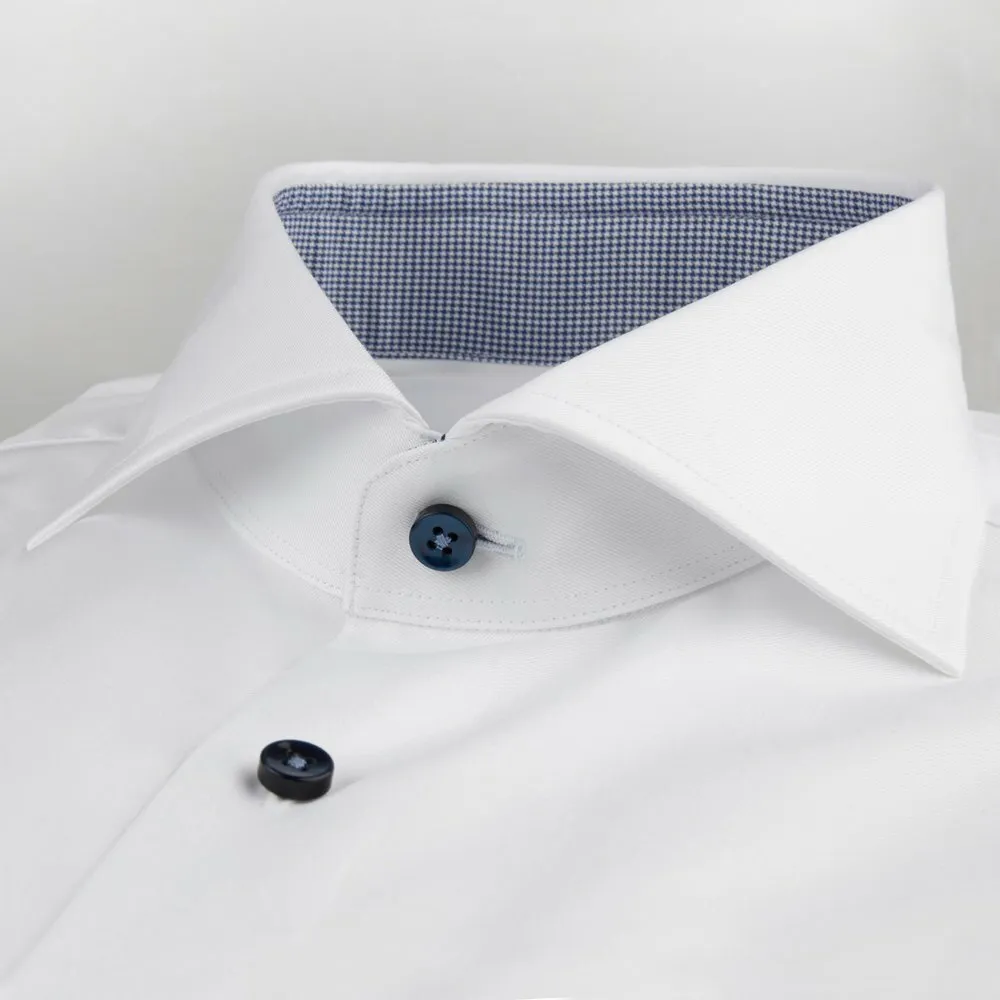 Stenstroms Fitted Body Shirt with Contrast 684111 1177 000 White
