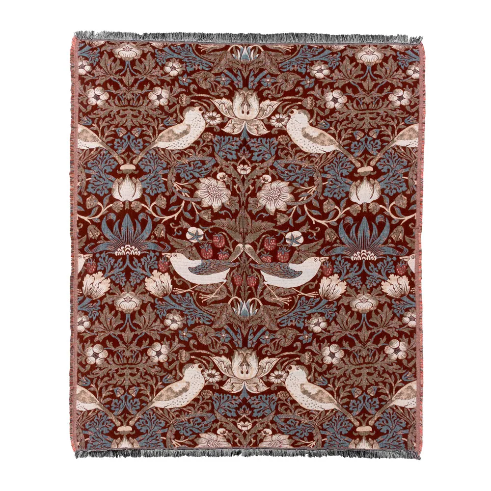Strawberry Thief Jacquard Throw Berry
