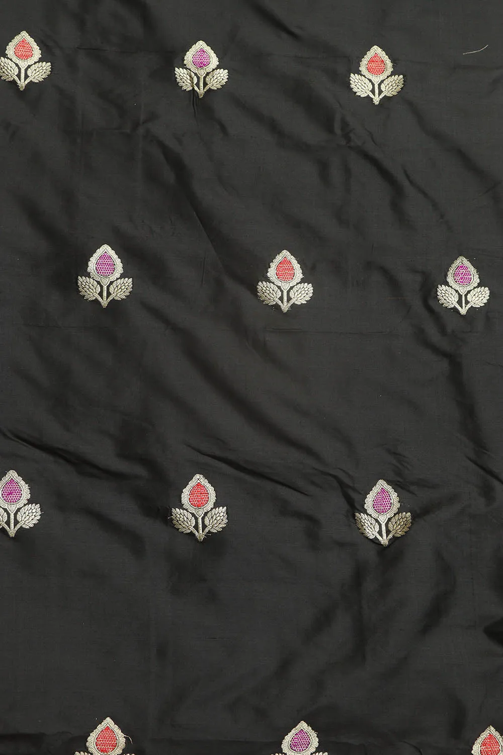 Stunning Black Banarasi Handloom Pure Katan Silk Meenakari Suit With Banarasi Handloom Pure Katan Silk Dupatta