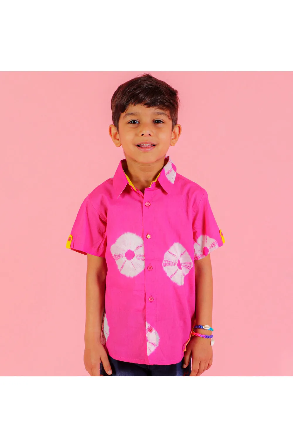 Tie And Dye Printed Cotton Shirt