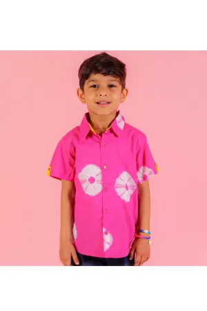 Tie And Dye Printed Cotton Shirt