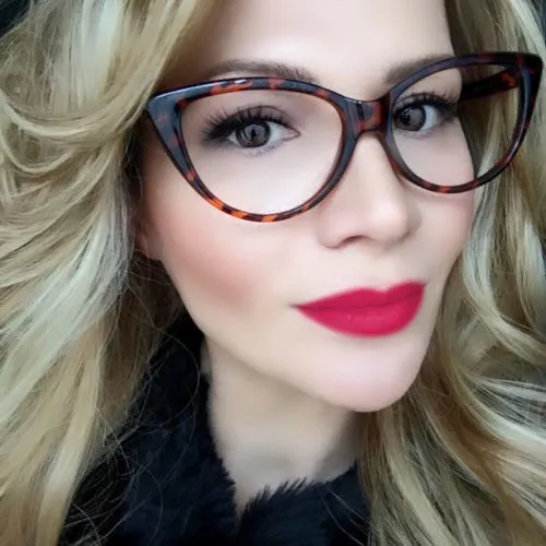 Vintage Style Cat Eye Black Clear Elegant Glasses