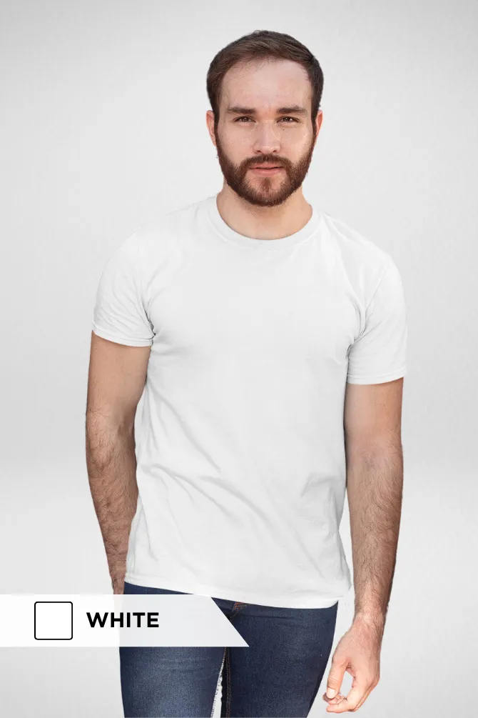 White and Grey Melange Plain T-shirts Combo for Men