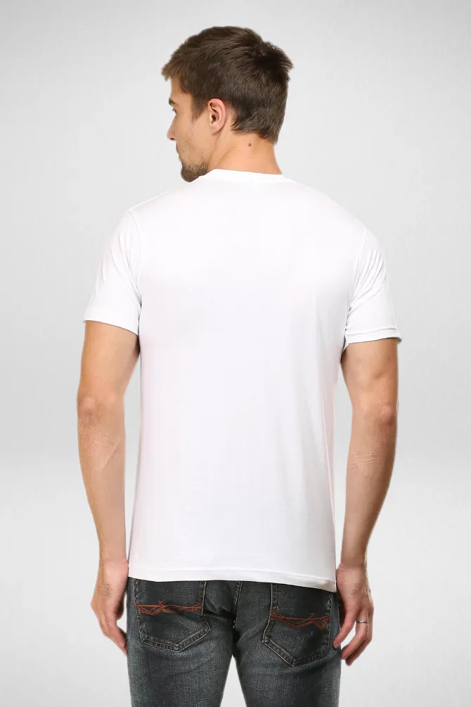 White and Grey Melange Plain T-shirts Combo for Men