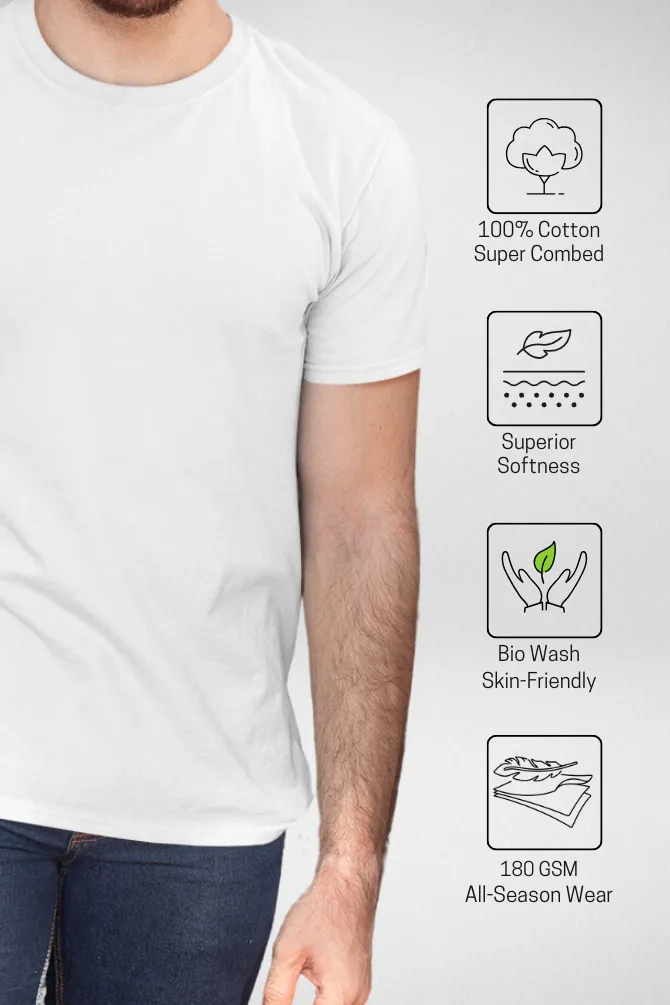 White and Grey Melange Plain T-shirts Combo for Men