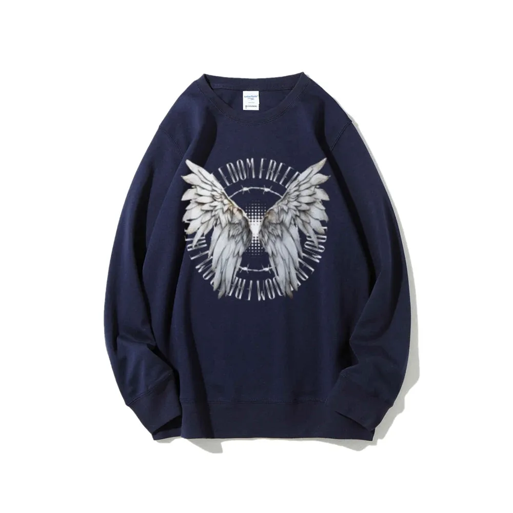 Women Vintage Wing Freedom Graphic Sweatshirts