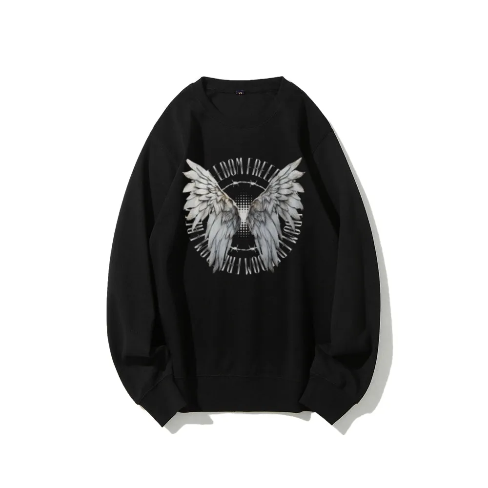 Women Vintage Wing Freedom Graphic Sweatshirts