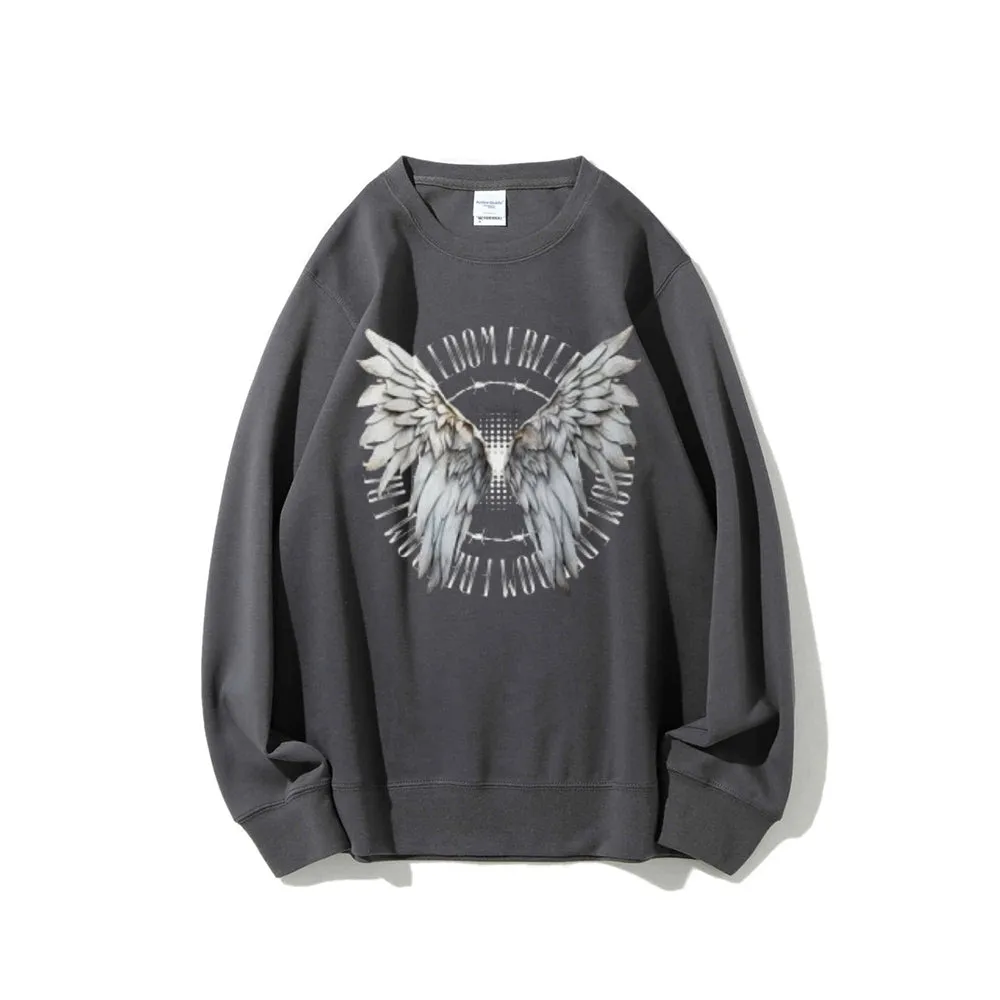 Women Vintage Wing Freedom Graphic Sweatshirts