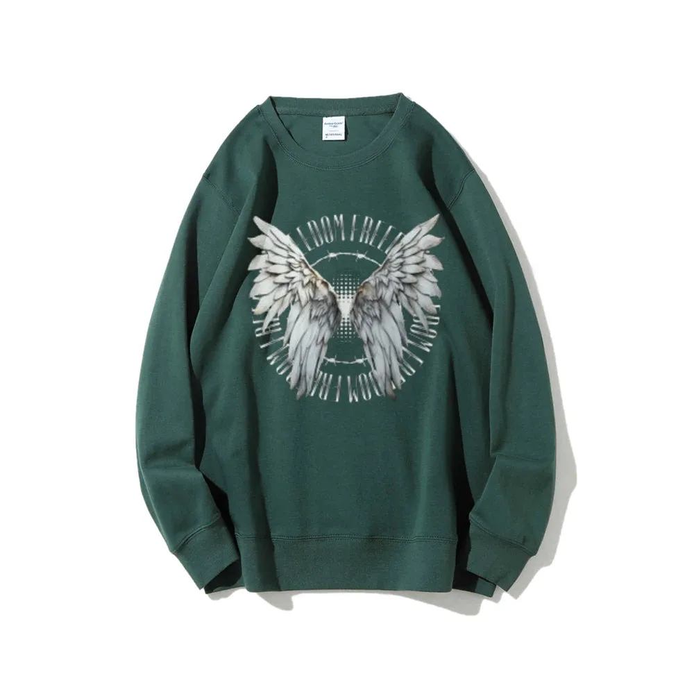 Women Vintage Wing Freedom Graphic Sweatshirts
